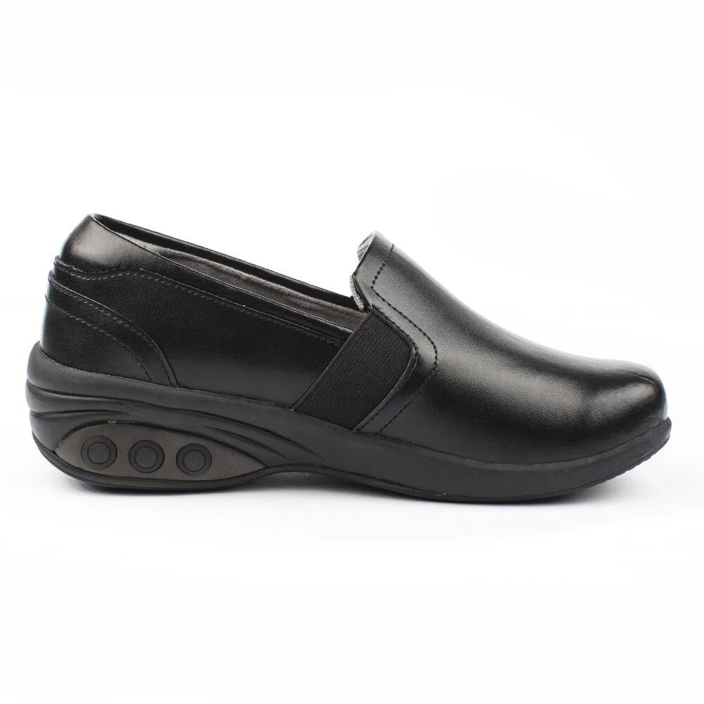 Annie Women's Slip Resistant Leather Slip On