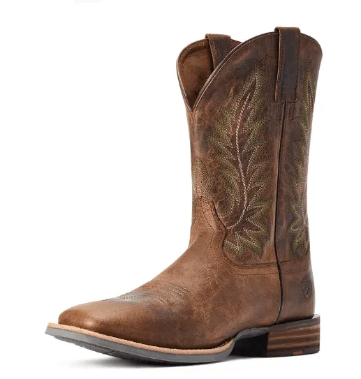 Ariat Men's Ridin' High Pecan Brown Square Toe Cowboy Boot 10042468