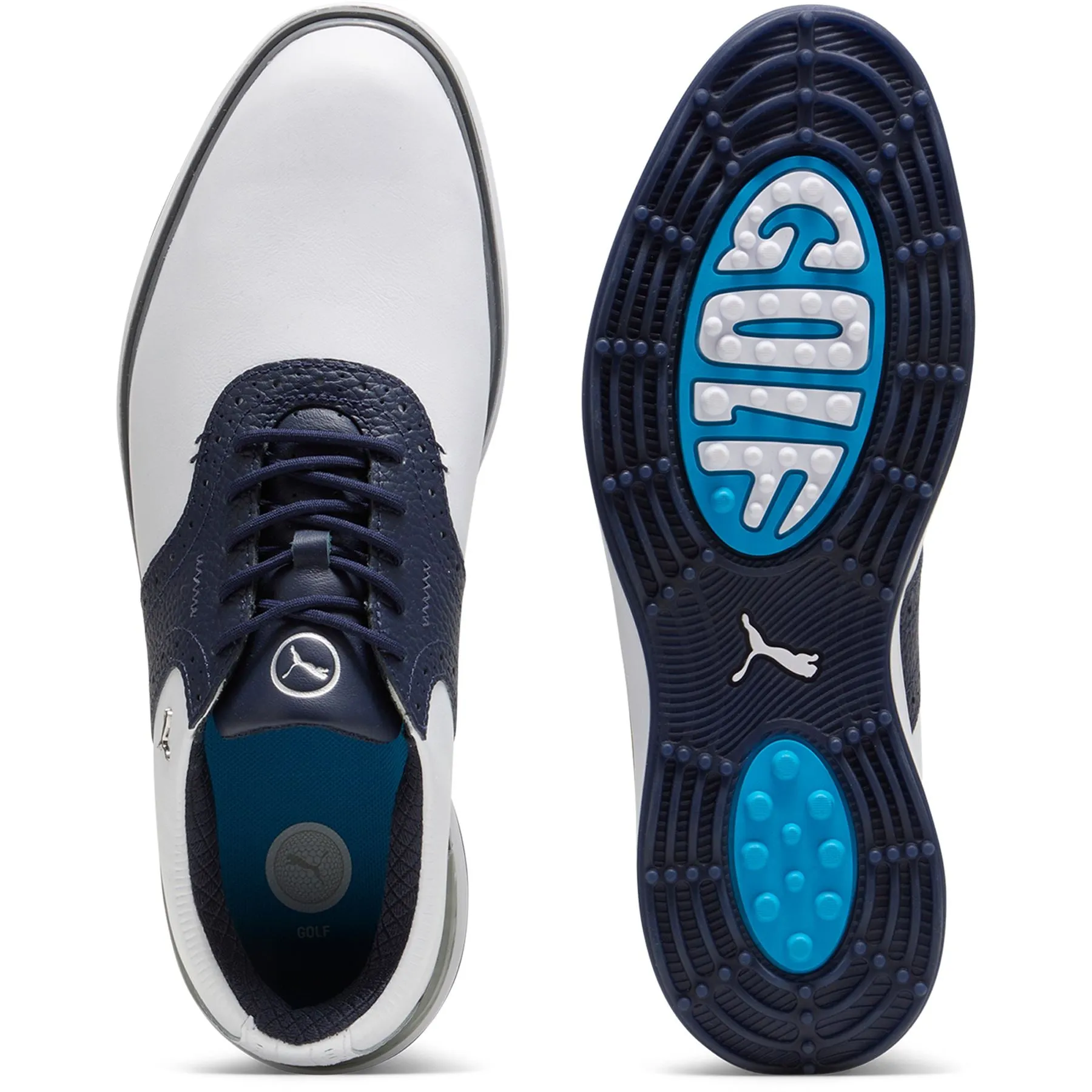 Avant Leather Spikeless Golf Shoes White/Navy - AW24