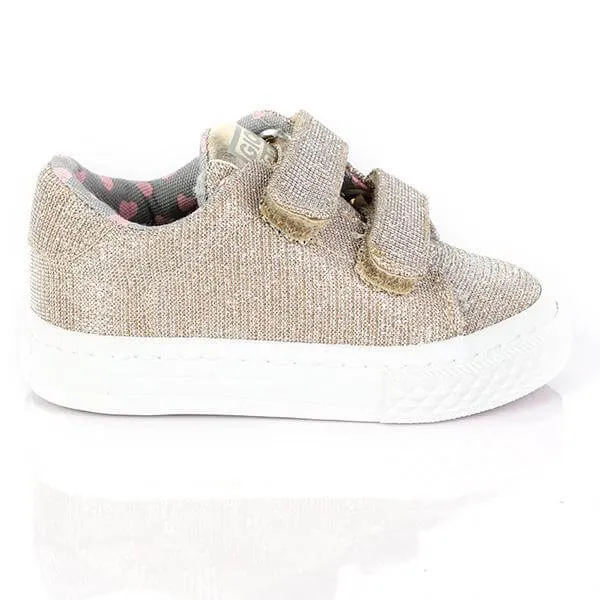 BABY GIRLS GOLD VELCRO SNEAKERS