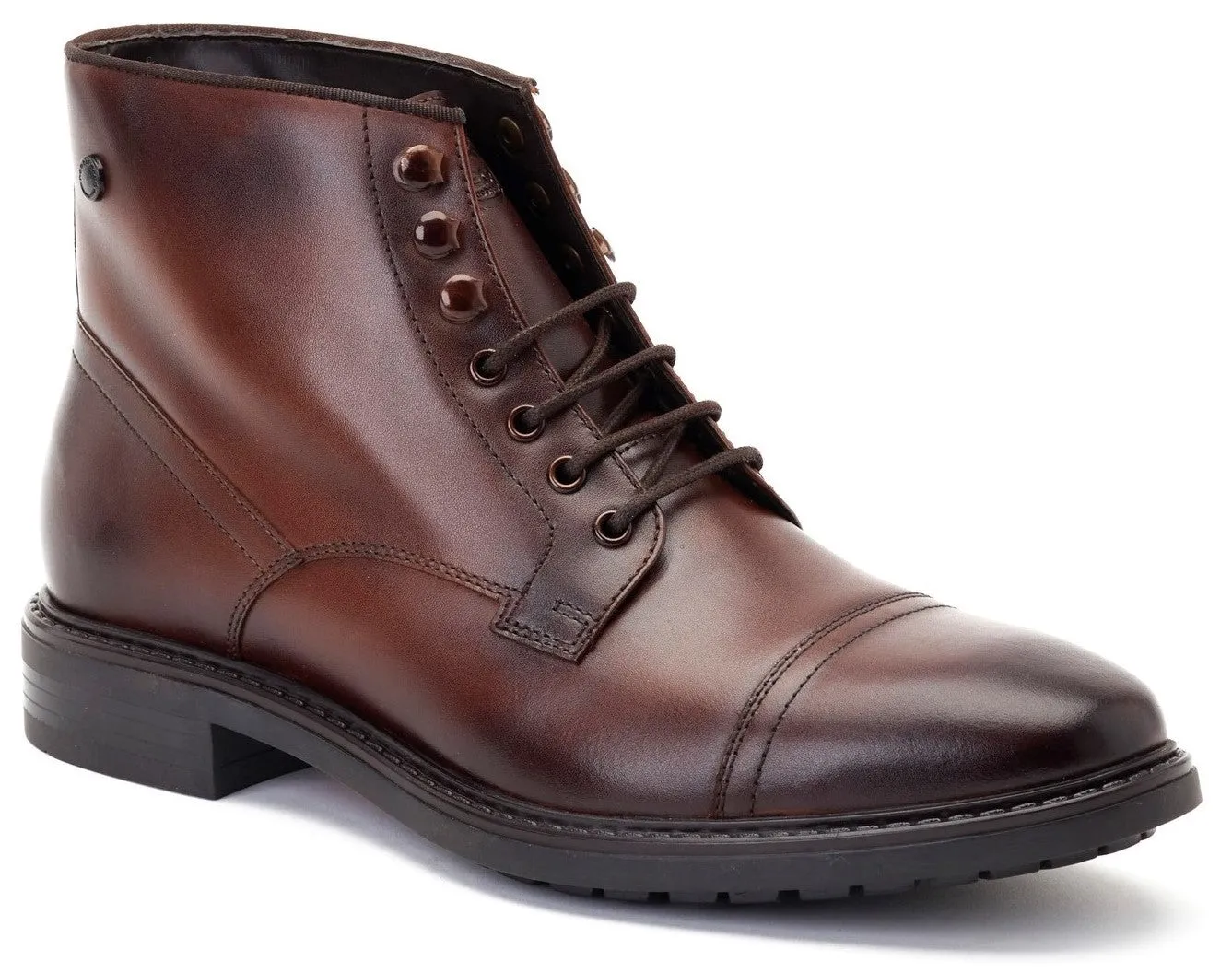 Base London Duke Mens Leather Lace Up Ankle Boot