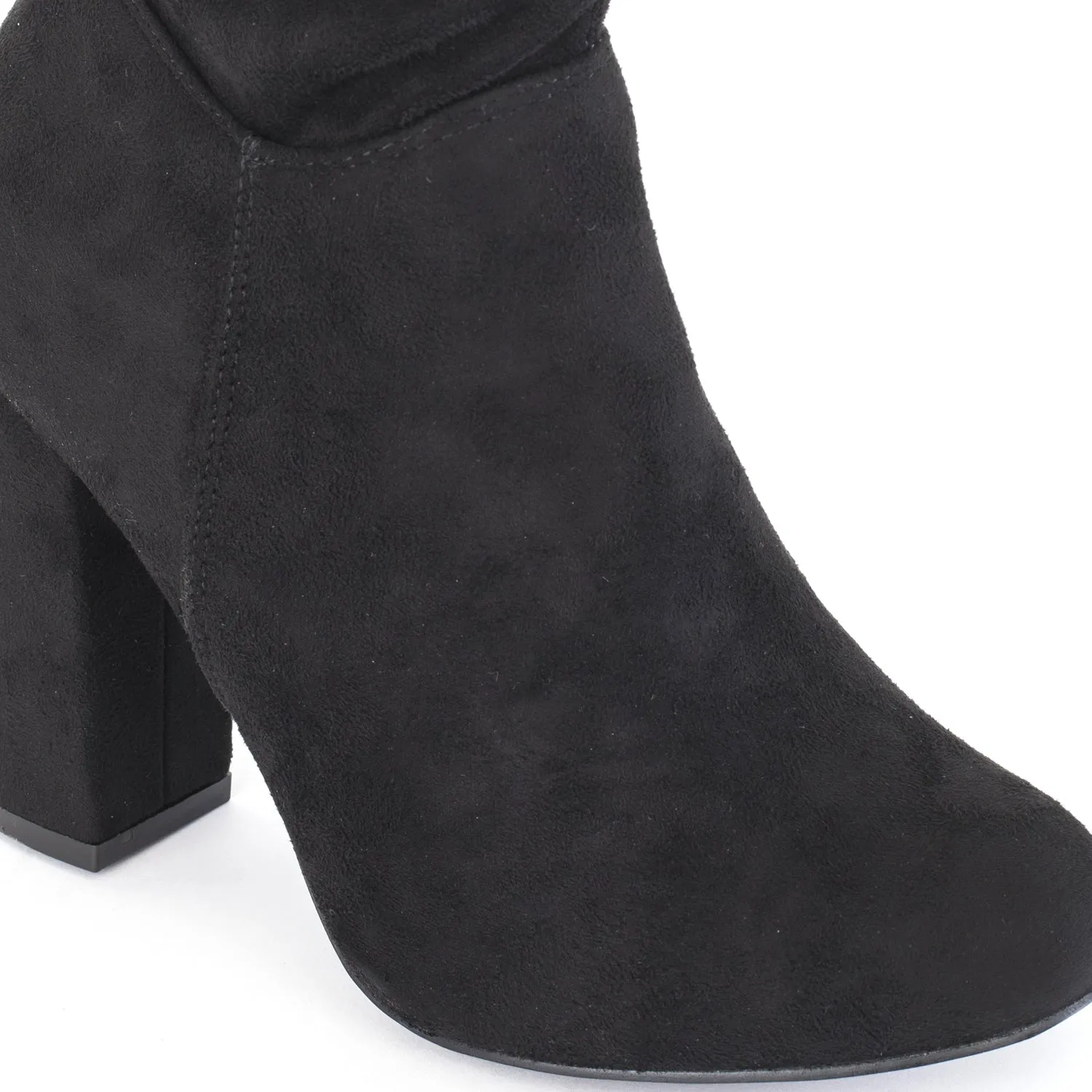 Black Over The Knee Collar Boot