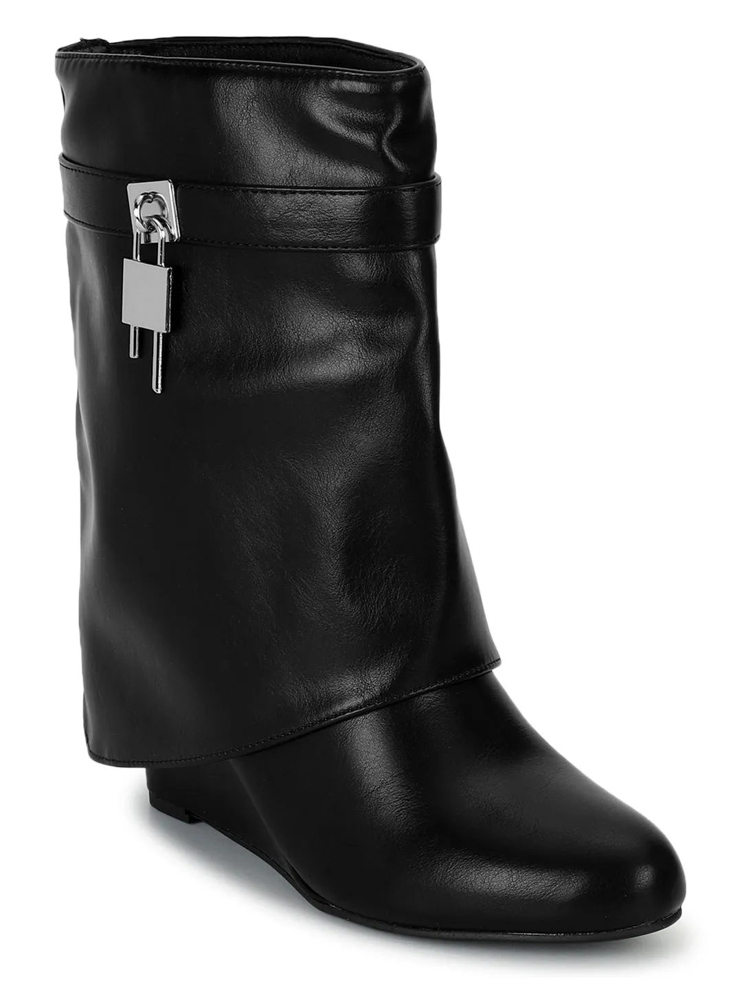 Black PU High-End-Fashion Stylish Ankle Boots (TC-RS3667-BLK)