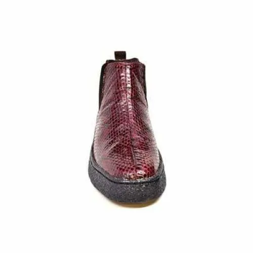 British Walkers Soho Men's Burgundy Snake Skin Custom Made Boots