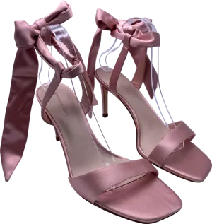 Charles & Keith Pink Satin Bow Heels EU 41 UK 8