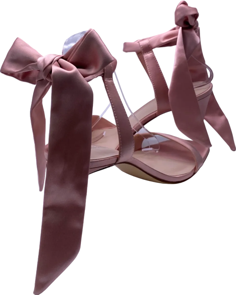 Charles & Keith Pink Satin Bow Heels EU 41 UK 8