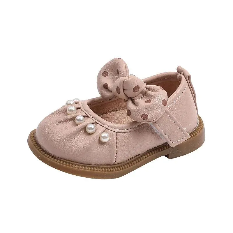 Children's Casual Shoes for Girls - Polka Dot Bow Flat - TSS280