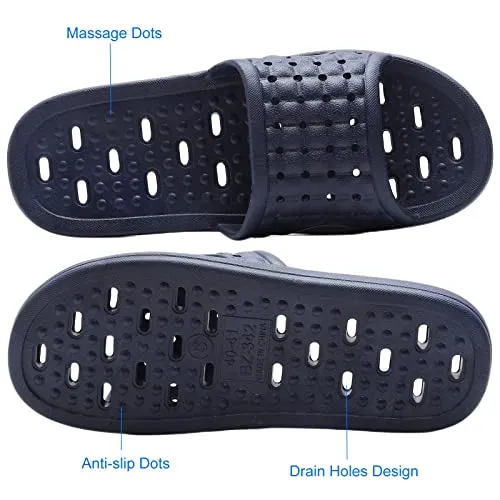 COZYAREA Shower Shoes Quick Dry Non-Slip Bathroom Slippers for Men Women Dorm Home Slides