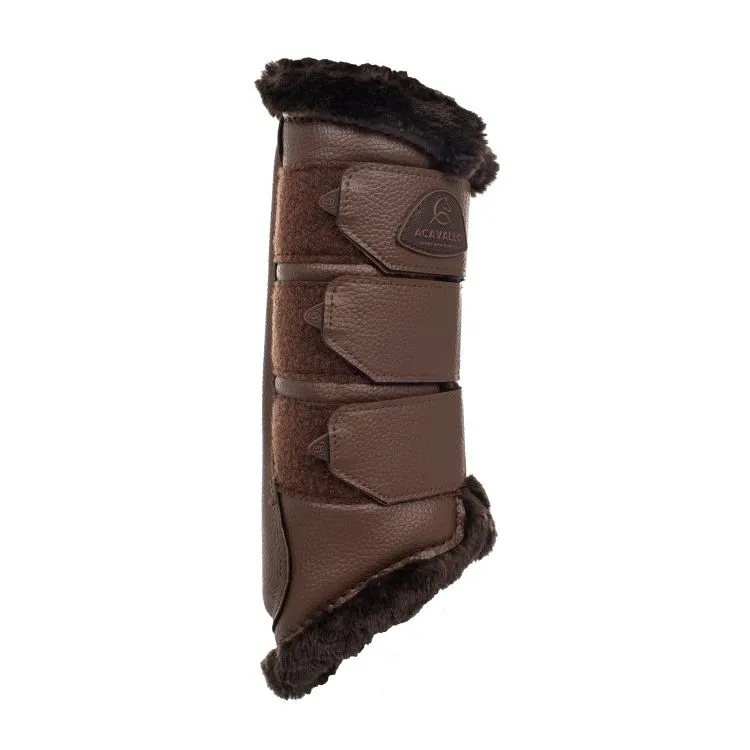 Eco Leather Hind Brushing Boots with Faux Fur