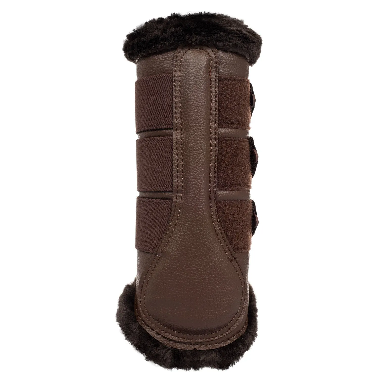 Eco Leather Hind Brushing Boots with Faux Fur