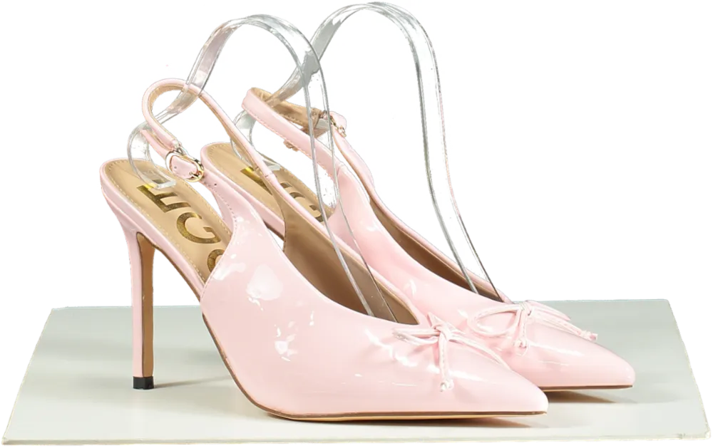 EGO Pink Patent Slingback Heels UK 4