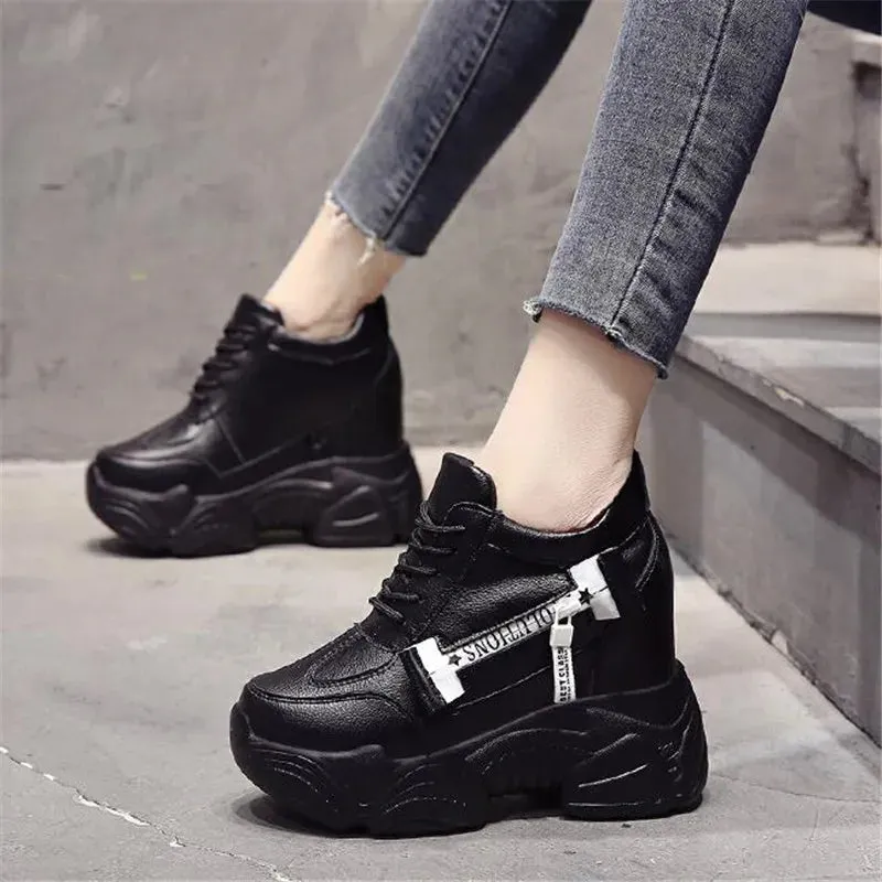 Joskaa 2024 New All Black Platform Women Sneakers