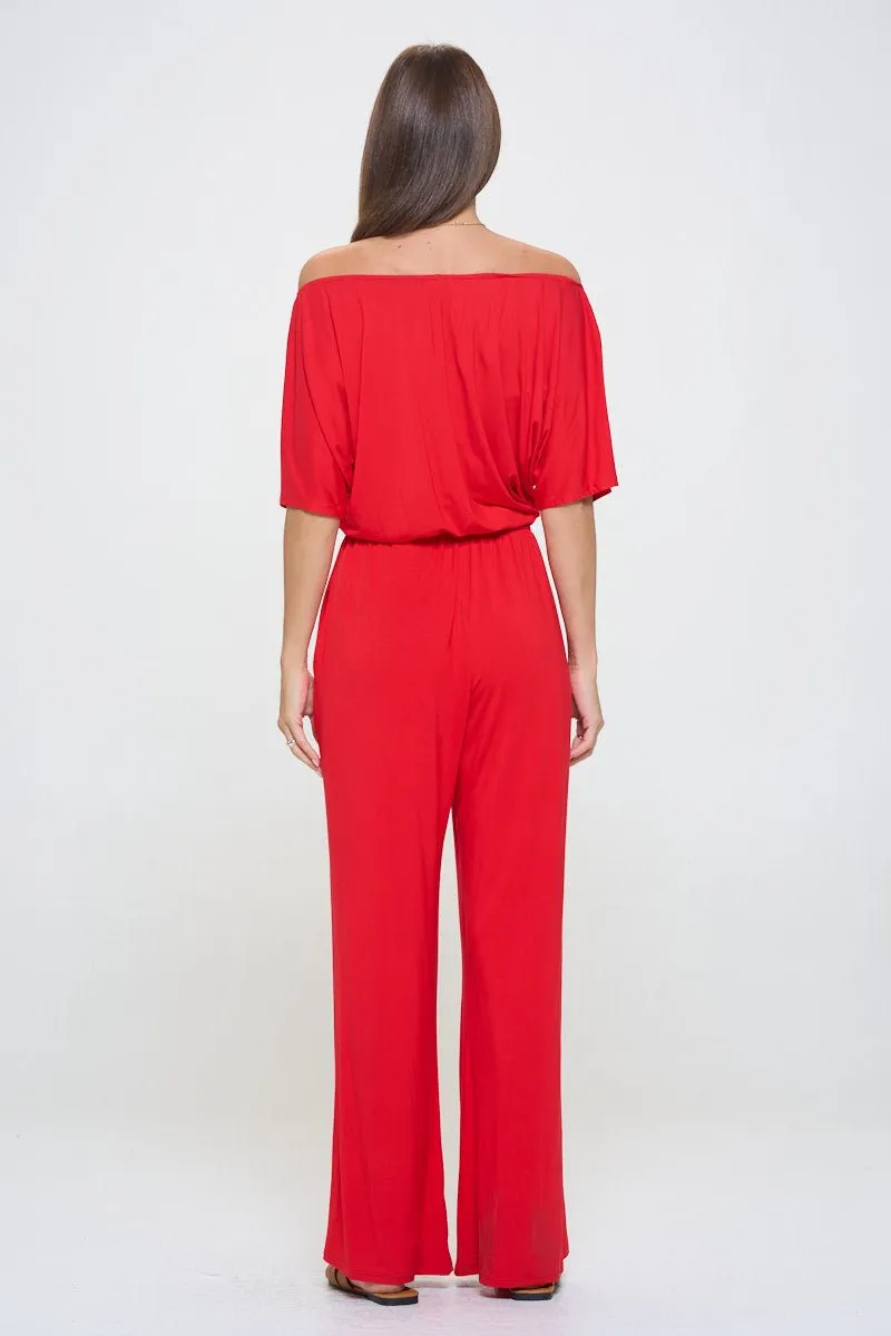 Joy Off The Shoulder Wide Leg Jumpsuit