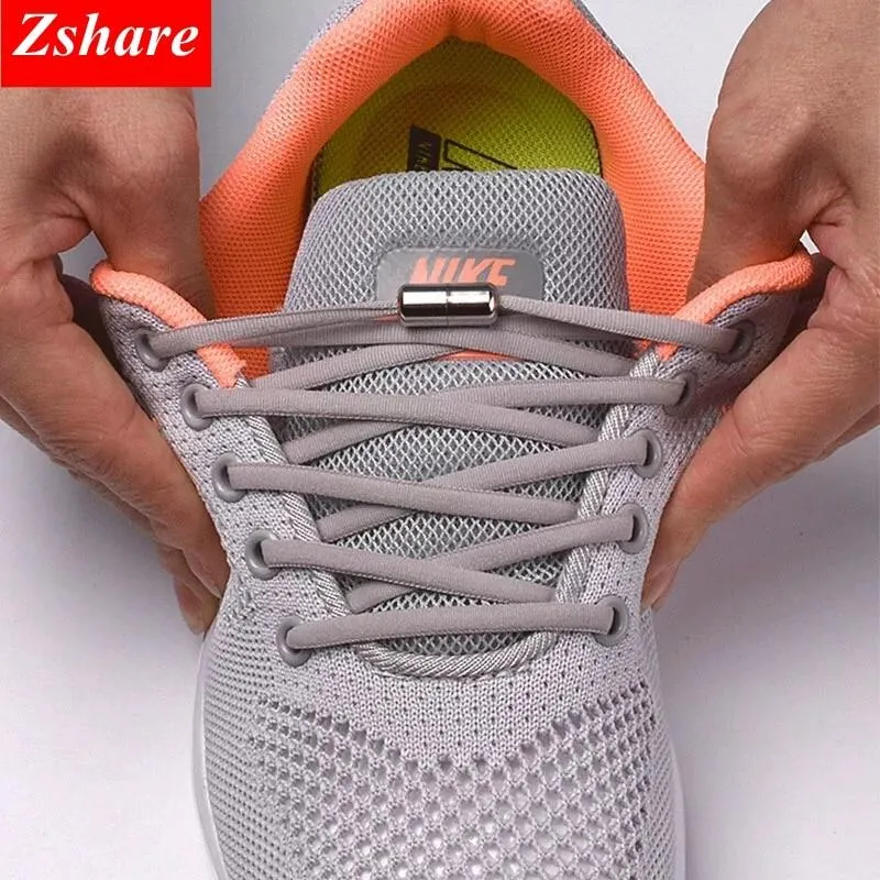 Kids and Adults Quick Lazy No Tie Round Elastic Shoe Laces