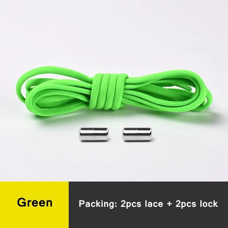 Kids and Adults Quick Lazy No Tie Round Elastic Shoe Laces