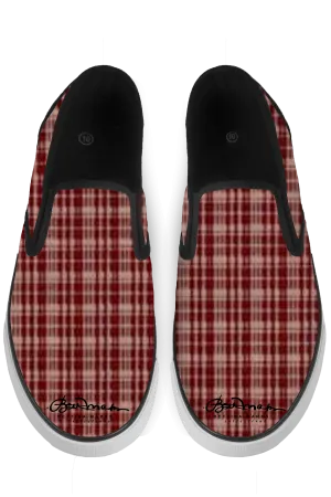 Maroon Black Slip On Sneakers