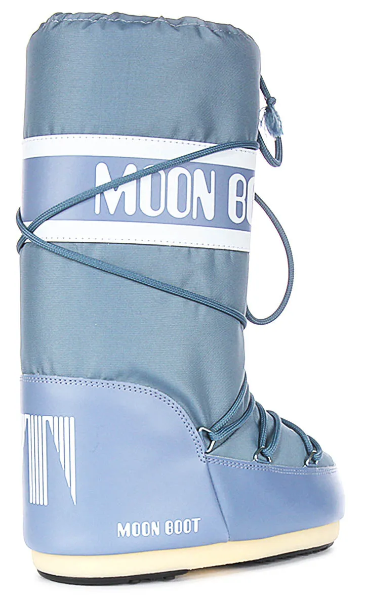 Moon Boot Icon Nylon In Blue White For Women