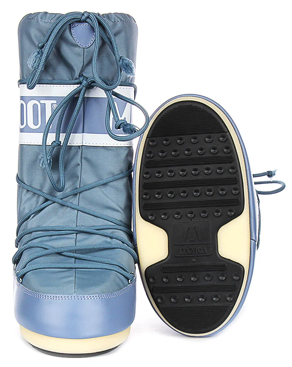 Moon Boot Icon Nylon In Blue White For Women