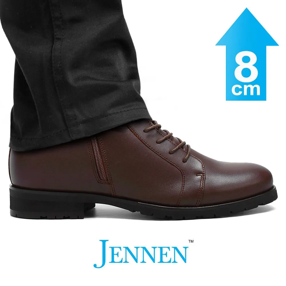 Mr. Abela 8cm | 3.2 inches Brown Stylish Elevator Leather Boots