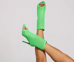 Neon Lights Caged Stiletto Heels