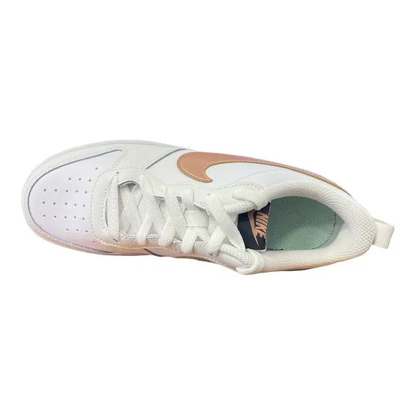 Nike scarpa sneakers da ragazza Court Boroungh Low 2 BQ5448 116 bianco bronzo