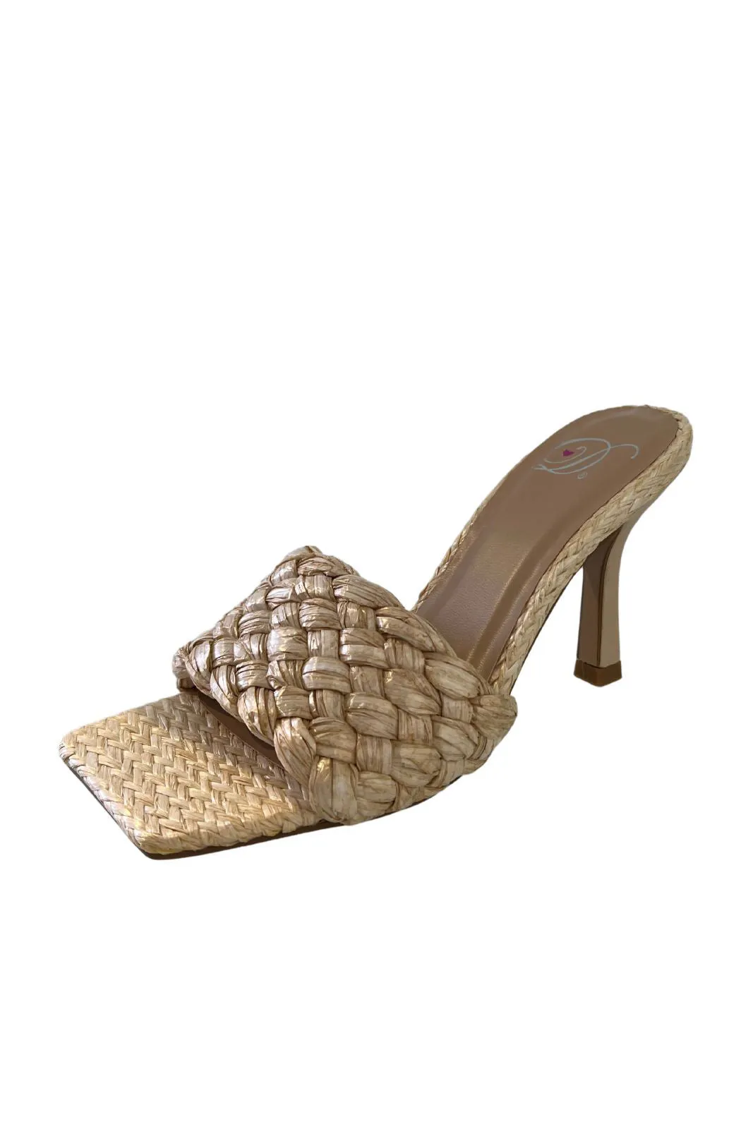 SALE - Whitney Woven Raffia Heeled Sandal