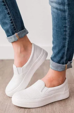 Slip Into Style Slip On Sneakers - White