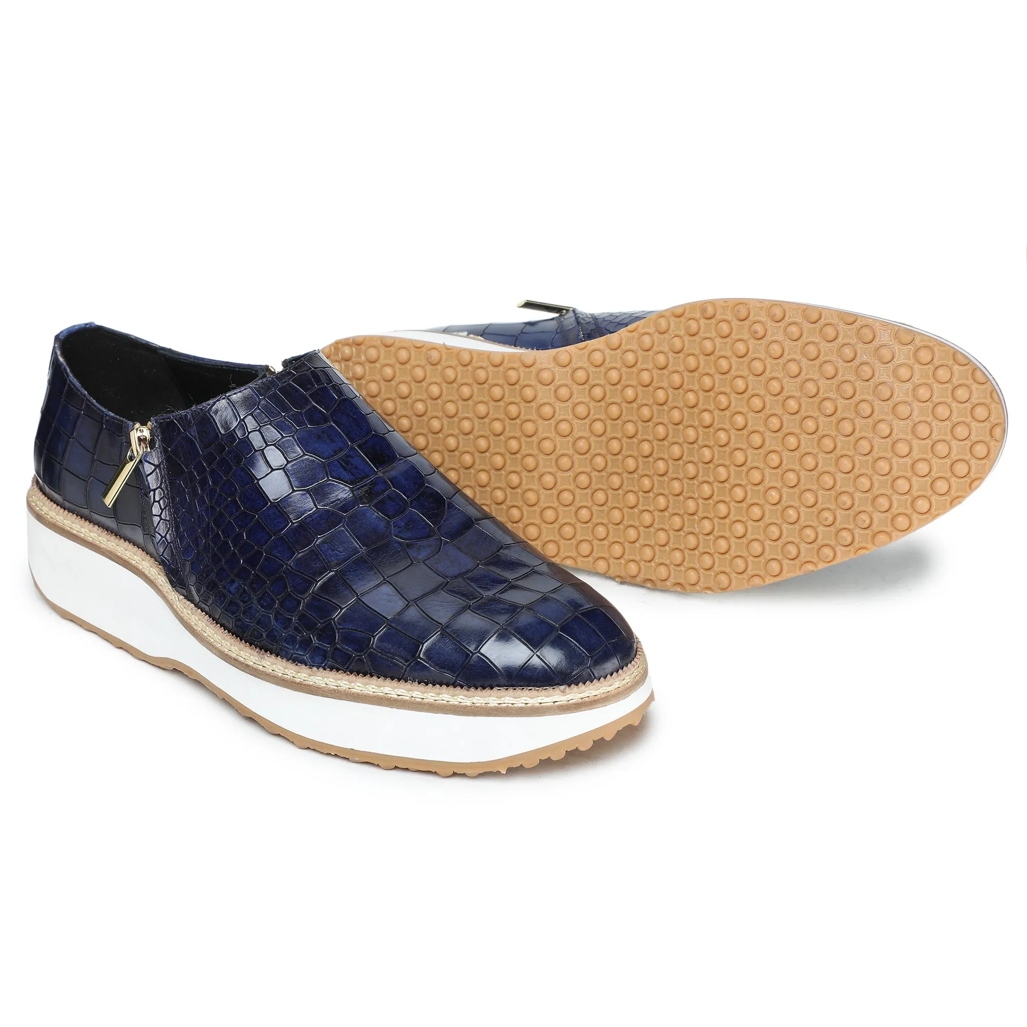 Slip On Zipper Sneakers- Crocs Navy