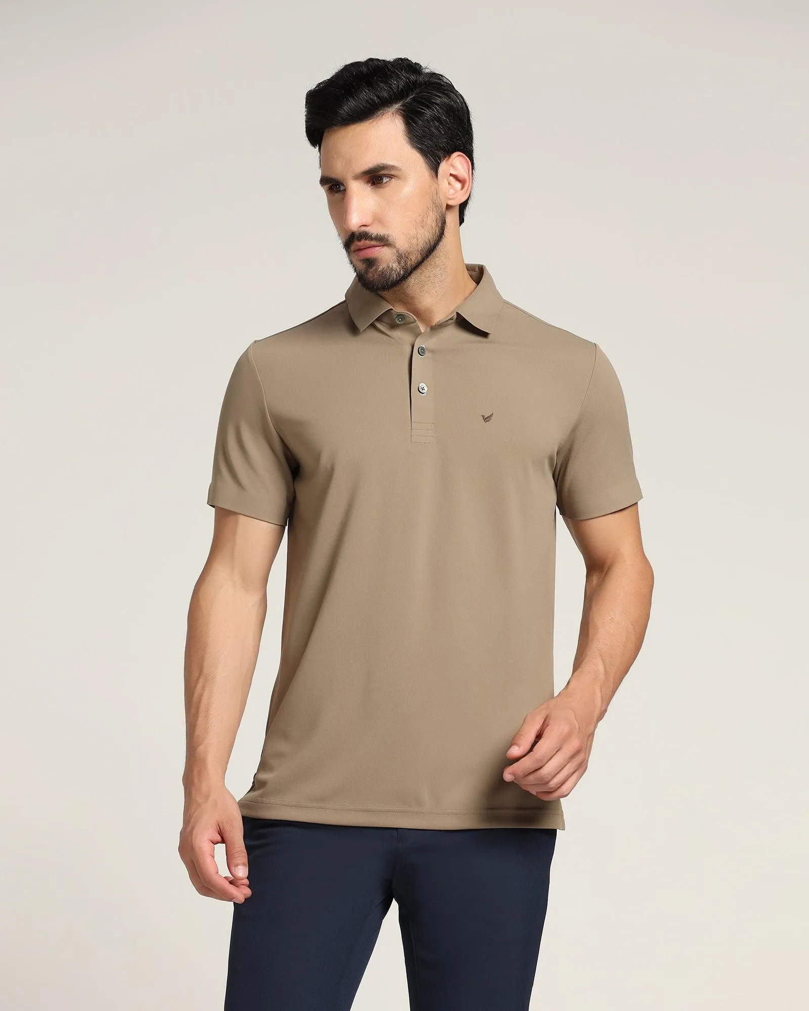 TechPro Polo Brown Solid T-Shirt - Alan