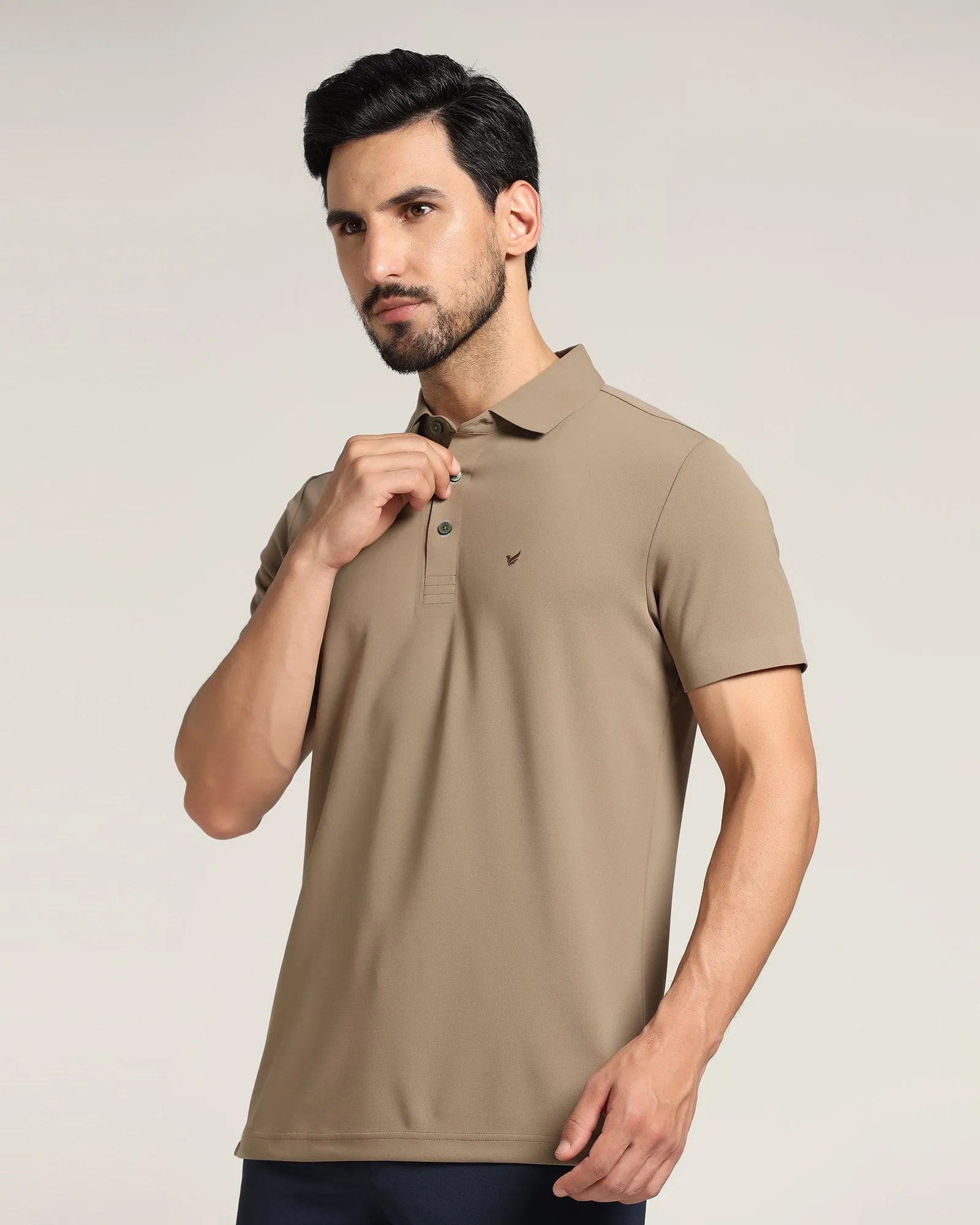 TechPro Polo Brown Solid T-Shirt - Alan