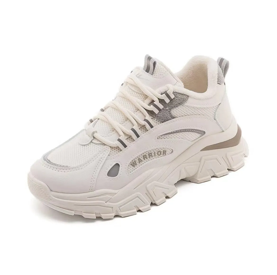 Warrior Thick Sole Height Increasing Dad Shoes - White/Gray