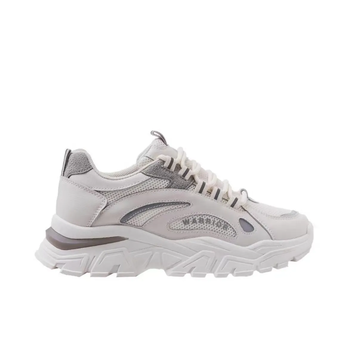 Warrior Thick Sole Height Increasing Dad Shoes - White/Gray