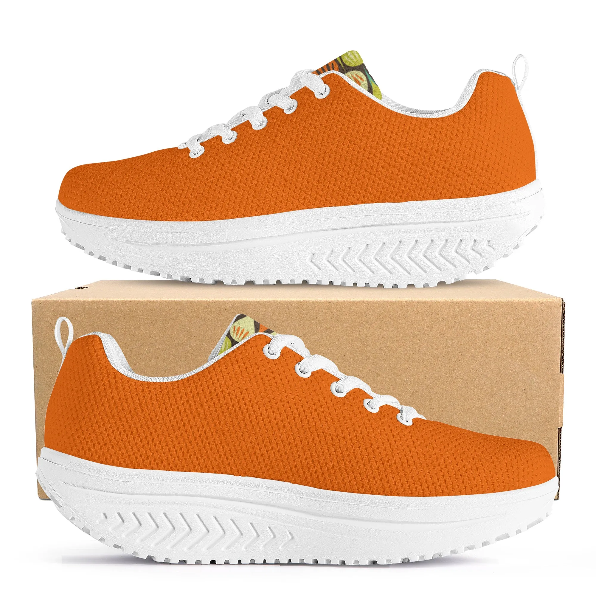 Women's Mesh Heightening Shaking Shoe - Orange