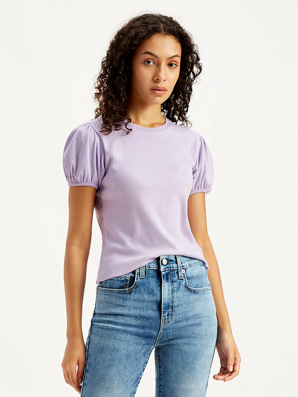 Women's Textured Purple Crew Neck Top